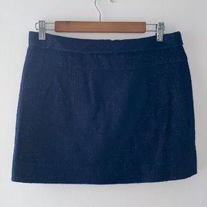 J. Crew navy blue cotton/linen mini skirt, 6